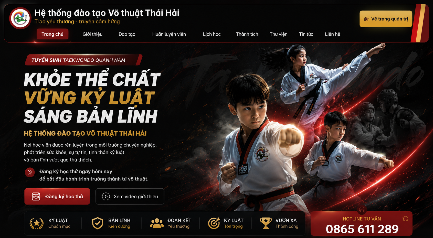 Banner tuyển sinh Taekwondo Thái Hải